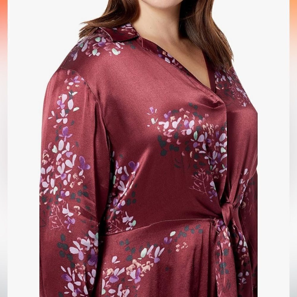 NWT Vince | Forsythia Long Sleeve Shaped Collar Tie-Front Dress 2X - Picture 3 of 10